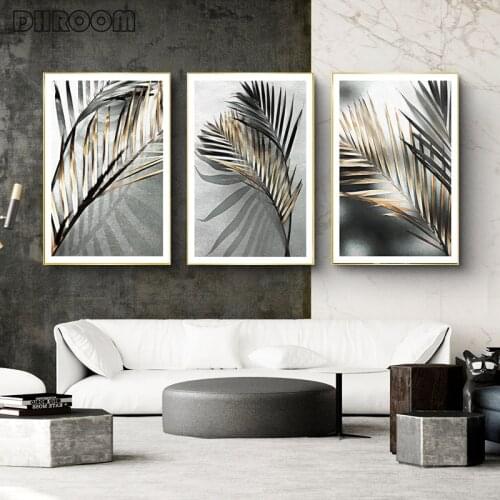 Ins Style Plant Decorative Painting Leaf Wall Art Nordic Posters and Prints Black White Wall Pictures for Living Room Home Decor