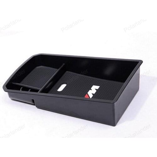 For BMW F26 X3 X4 2014 2015 Black Car Center Console Armrest Storage box Coin phone Holder Organizer Tray With Rubber Mat