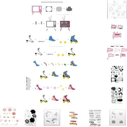 Flower and Word Art Metal Cutting Mold Silicone Stamp Mold Scrapbook Album Decoration Craft DIY Greeting Card Making 2021 NEW