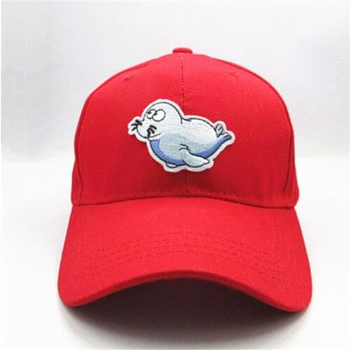 Cartoon Sea Lion Embroidery Cotton Baseball Cap Hip-hop Cap Adjustable Snapback Hats for Men and Women 95