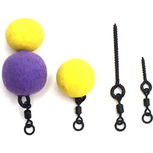 Carp bait screws ring swivel with 21mm bait screw for fake corn boilies pop up zig foam matte black