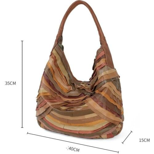 Personality Stylish Handbags Women Tote Bags Designer Patchwork Sheepskin Style Shoulder Bag Large Portable Capacity Womens Bag