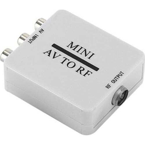 Mini Portable High-definition RCA AV CVSB to RF Video Adapter Converter HD Video Support RF 67.25/61.25MHz TV Switcher Box