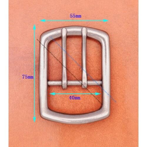 Men Western Geometry Vintage Silver Double Pin Center Bar Leathercraft Leather Belt Buckle Replacement Fit 40mm