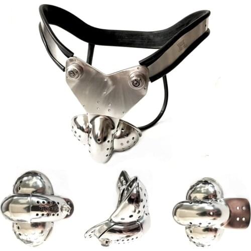 Stainless Steel Mens Chastity Device Scrotum Bondage Male Chastity Belt Double Wire Chastity Device Cock Cage Sex Toys For Men