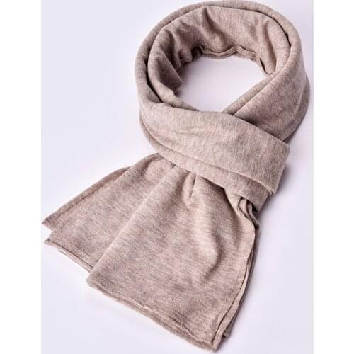 Winter 100% Lamb Wool Scarf for Men Brand 2021 Solid Beige Echarpe Wraps Mans Pashmina Muffler Foulard Warm Real Wool Scarves