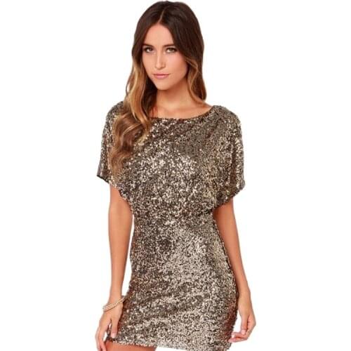 Sequins High Waist Slim Bag Hip Mini Party Dress Hollow Out Split Nightclub Dresses for Women Short Sleeve Summer Robes T6060