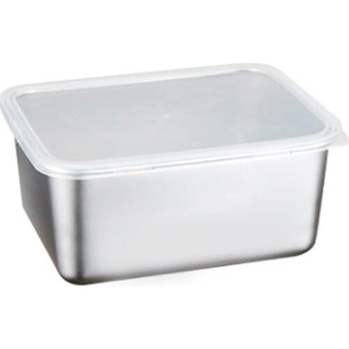 Stainless Steel Fresh-Keeping Box Storage Box with Lid Food Storage Box Cooking Ingredient Packaging Box