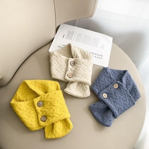 2 To 6 Years New 2020 Soft Button Knitted Children Scarf Winter Baby Warm Shawl Collar for Boys and Girls Infant ACC,#5713