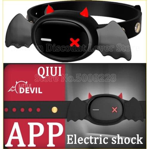 APP Controlled Electric Stimulation Collar Adult Game Sex Toys Neck Restraint Dog Slave QIUI Little Devil Electric Shock Collar