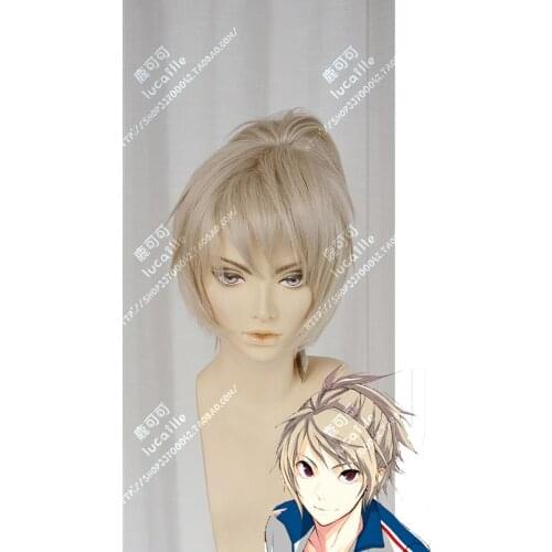 Anime Prince of Stride Riku Yagami Cosplay Wig Short Blonde Ponytail Heat Resistant Synthetic Hair Wigs + Wig Cap