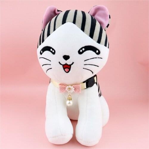 Printed Dog Collar Adjustable With Cute Pearl Bow Tie Pet French Bulldog Dog Collars For Small Dogs Cat Pet Supplies