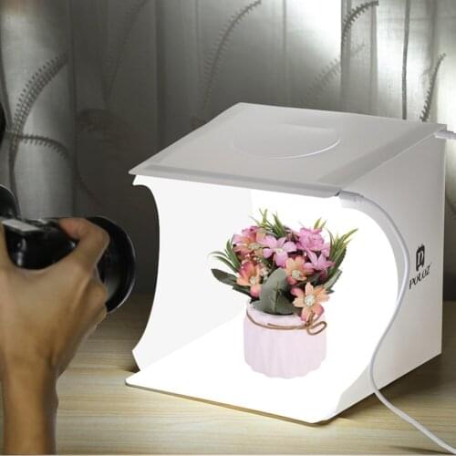 Mini Folding Lightbox Photography Photo Studio Softbox 2 Panel LED Light Soft Box Photo Background Kit Light Box for DSLR Camera