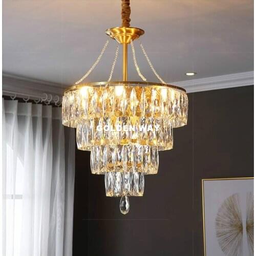 Modern Bronze Crystal Pendant Light For Living Room Lamp lustres Decora Cristal Indoor Lights AC Crystal Pendant Lamp Suspension