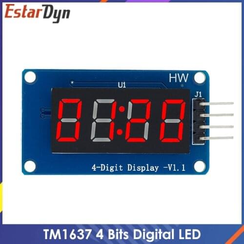 TM1637 4 Bits Digital LED Display Module For arduino 7 Segment 0.36Inch Clock RED Anode Tube Four Serial Driver Board Pack