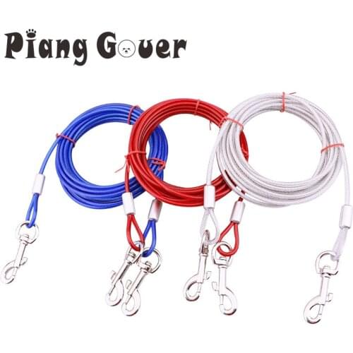 Pet Supplies Steel Wire Large Dog Double Leashes Two Head Leashes For Big Dogs