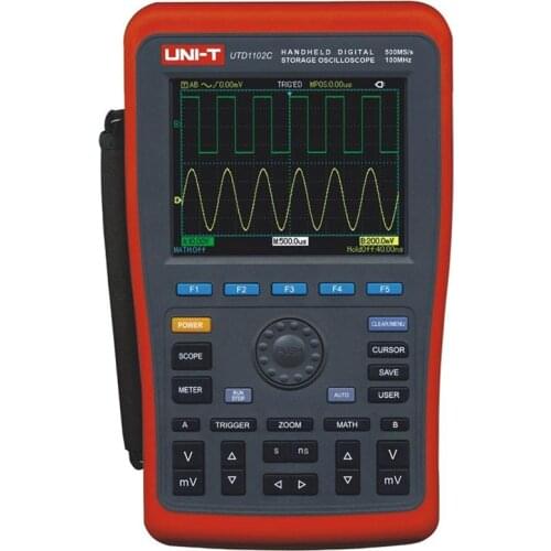 UNI-T UTD1102C 2 Channel 100MHZ 500MS/s Handheld Digital Storage Oscilloscope Oscillometer with Multimeter