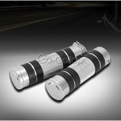 Universal Chrome 7/8" Handlebar Hand Grips For Honda CB CBR 600 1000 RR/Yamaha YZF R1 R6 R6S/Kawasaki Ninja ZX EX 6R 250R 9R