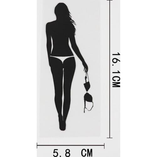 5.8CMX16.1CM Hot Sexy Get Naked Girl In Underwear Decal Vinyl Car Sticker Black/Silver 8A-0493
