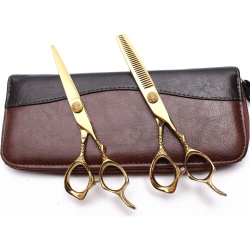 1Pair 9001# 5.5" JP 440C Customized Logo Professional Hairdressing Scissors Cutting Shears Thinning Scissors Salon Hair Scissors