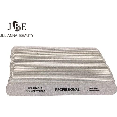 100pcs/lot Wooden Double-sided Buffer Nail Files 180/240 Pedicure Nail Art UV Gel Polisher Grey Thick lime a ongle professionel