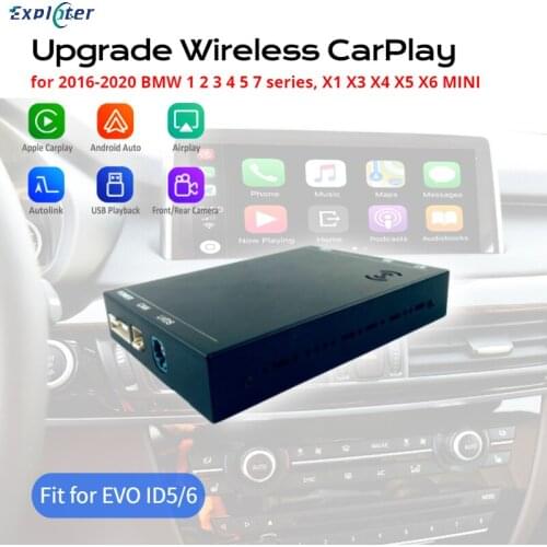 Exploter Wireless Carplay Interface Box for BMW 2016-2020 EVO iDrive 5.0 6.0 System 1 2 3 4 5 7 Series X1 X3 X4 X5 X6 MINI-EVO