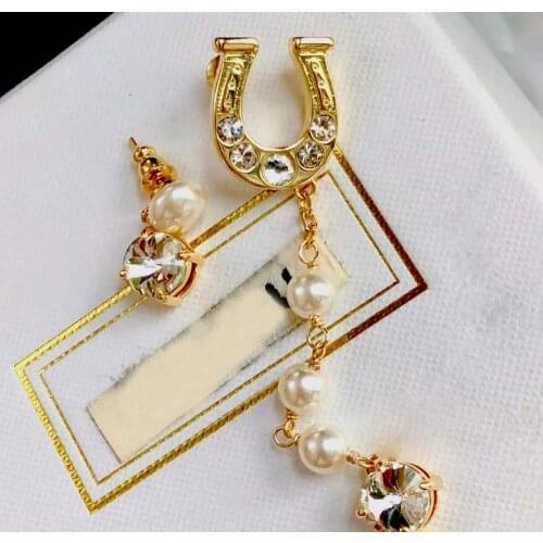 Brand Fashion Big Jewelry Tassel Earrings Ribbon Crystal Earrings Tassel Crystal Design Wedding Party Clip Earrings