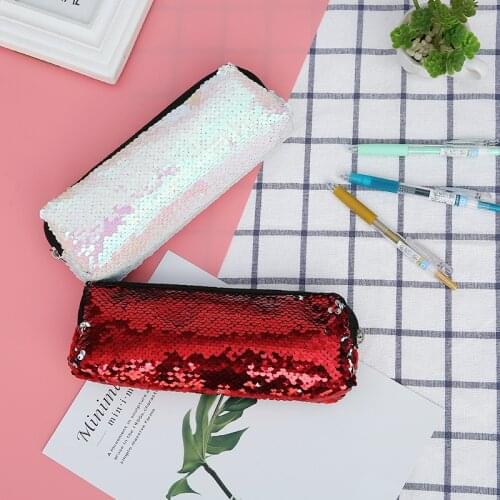 Pencil case sequin holographic plumier scolaire fille material escolar school supplies estuche para lpices kalem kutusu kawaii