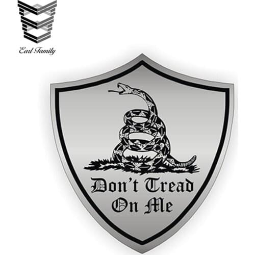 EARLFAMILY 12cm x 11cm Gadsden Flag Dont Tread On Me Hard Hat Sticker Decal Label USMC Motorcycle USA Car Sticker