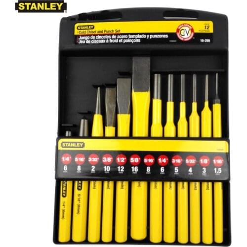 Stanley Workshop Tools Steel Punches Grinder Chisel Set Hole Cetre Punching for Pins Metal Stone Chisels Punktak Locksmith Kit