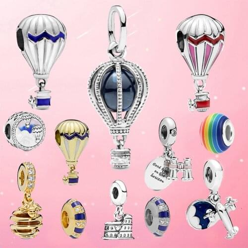 PAN Charm Exquisite Hot Air Balloon Pendant Beads Making Necklaces Bracelets Jewelry Brand Accessories Bracelets Ladies Gifts
