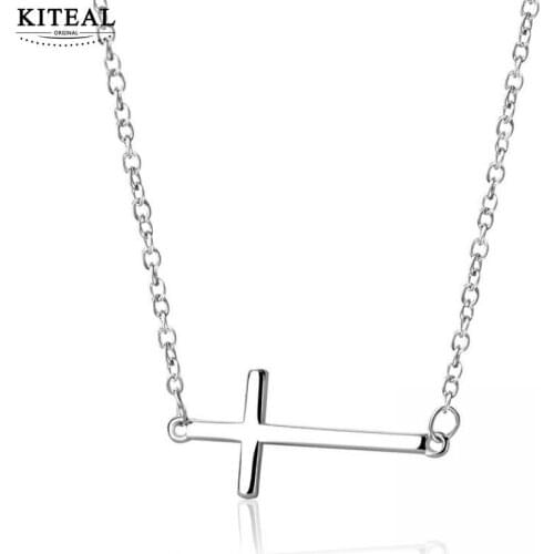 KITEAL 2021 New Arrival!! silver plated women necklaces & pendants ins Crucifix bead necklace charms