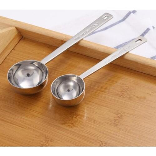 Coffee Scoop Measuring Spoon Stainless Steel 304 Spoons Scale 15ml 30ml Kitchen Gadget Mesaure Tool SN858