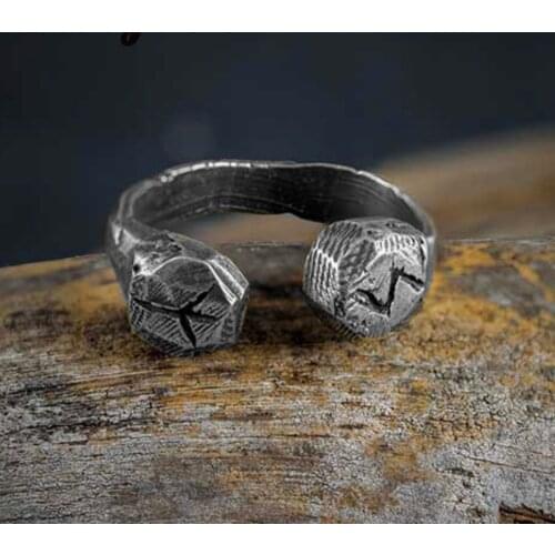 Never Fade Stainless Steel Viking Compass Runic Statement Rings Men Vintage Color Nordic Viking Totem Odin Men Rings Jewelry