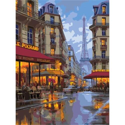 Scenery Street Landscape DIY 11CT Embroidery Cross Stitch Kits Craft Needlework Set Cotton Thread Printed Canvas Home Sell