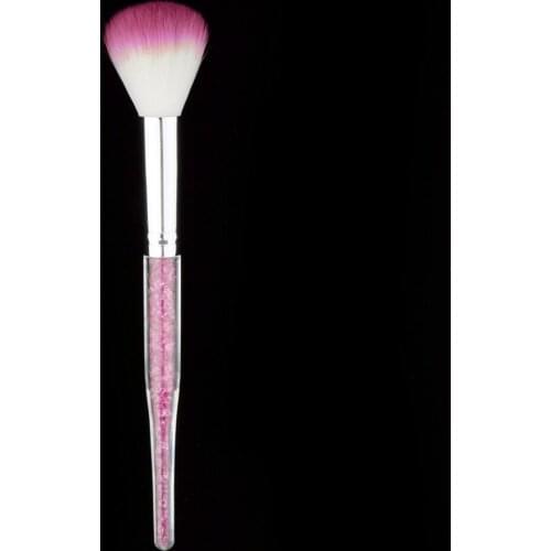 Nail Art Glitter Brush Makeup Blush Dust Clean Powder Remover Pink Handle