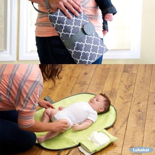 New Baby Diaper Bag Pad Folded Infant Nappy HandBag Outdoor Changing Diaper For Baby Care