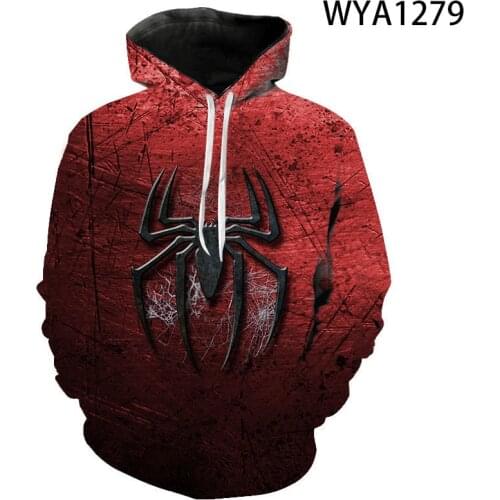 Spring Autumn New Mens And Womens Hoodies Spiderman 3d Print Popular Movies Childrens Animation Pullover Sweatshirt Coat