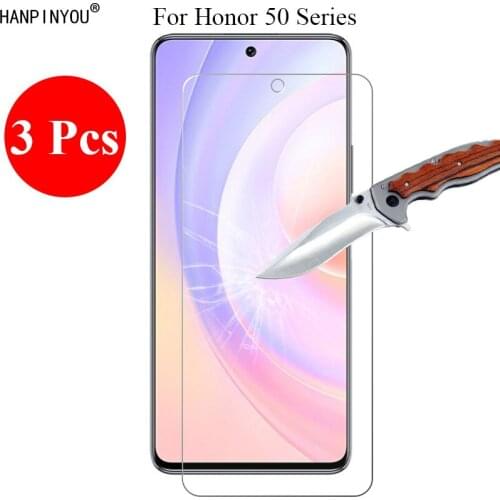 3 Pcs/Lot New 9H 2.5D Tempered Glass Screen Protector For Huawei Honor 50 SE 6.78" Protective Film + Clean Tools