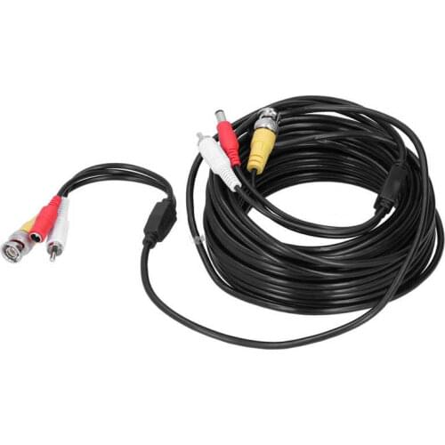 Portable CCTV Cable 3-In-1 Video Audio Power Cord BNC+RCA+DC Connector for DVR Surveillance System
