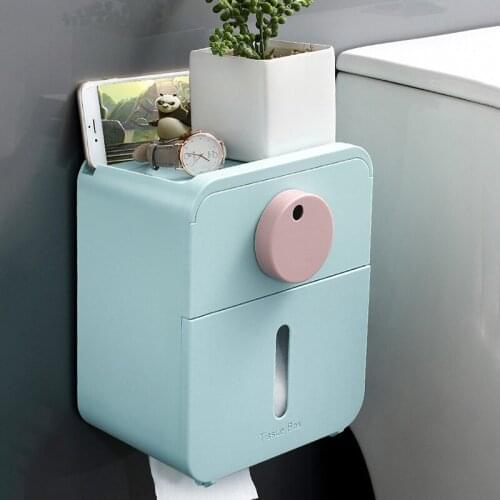 GURET Portable Toilet Paper Holder Waterproof Tissue Box Toilet Roll Paper Dispenser Punch-free Organizer Bathroom Accessories