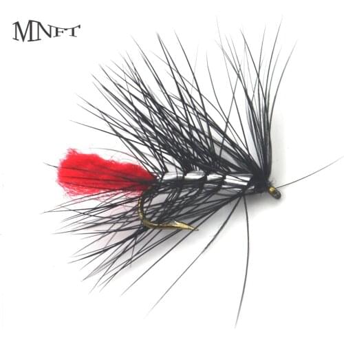 MNFT 10PCS streamer Trout Lure 12# Fly Fishing Black Hackle Nymph Flies Trout Fishing Flies Lure