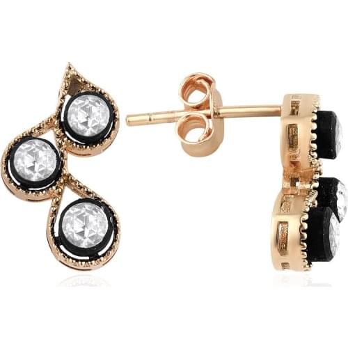 Symbol Gold 0.36 Carat Diamond Earring Piece Jewelry Rope Chain Charm Earring Jacket Bead Figure For Women