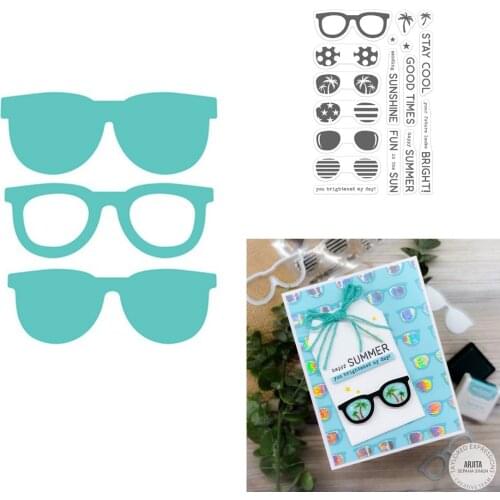 Sunglasses of Summer Shades Cutting Dies Stamps Scrapbook Diary Decoration Stencil Embossing Template DIY Greeting Card Albums