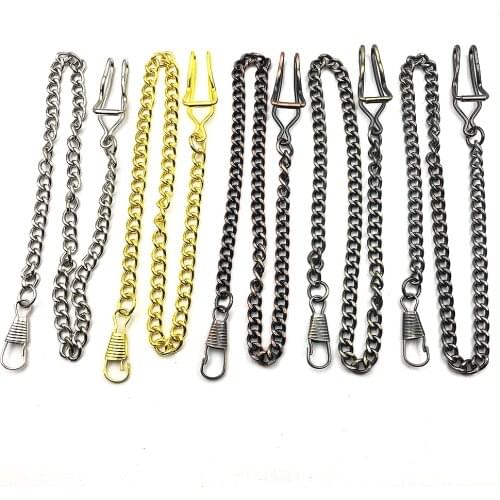 Bronze/Silver/Black/Gold/Copper Vintage Style 5 Color For Choice Retail Alloy Pocket Watch Holder Necklace Chain For Men Women