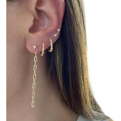 High Quality 925 Sterling Silver Fashion Classic Small Hoops Micro Pave CZ Bamboo Sparking Bling Mini Huggie Hoop Women Earring