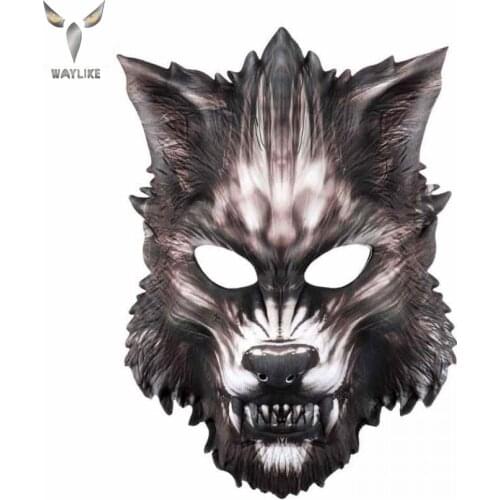 WAYLIKE Halloween Carnival Party Masquerade EVA Half Face Animal Wolf Mask Masquerade Mask