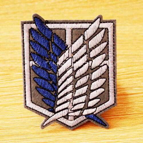 Japan Cartoon/Anime Patch DIY Hook Loop Patch Embroidered Patches For Clothing Iron On Patches On Clothes Stripe Attack On Titan