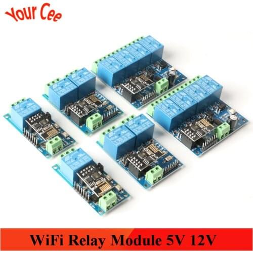 1 2 4 Way WiFi Relay Module 5V 12V ESP8266 ESP-01 For Things Smart Home Remote Control WIFI Wireless Module Phone APP Controller