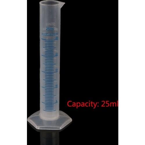 25mL Measuring Cylinder Laboratory Test Graduated Liquid Trial Tube Jar Tool New